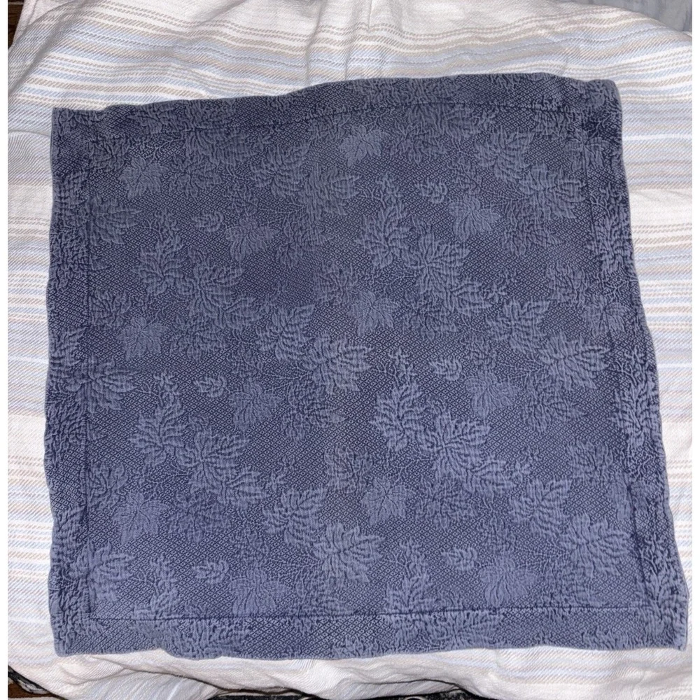 Company Store Floral Quilted Cotton Pillow Shams Blue 27x17 Scalloped Portugal‎